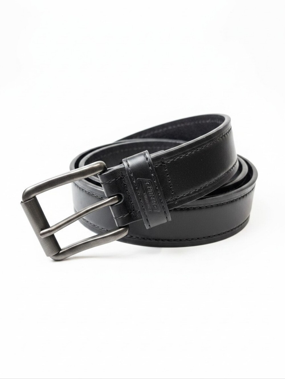 Dickies Genuine Leather Black Belt Matte Gunmetal Buckle Men's 34